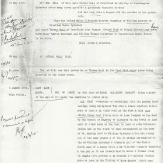 1892 Will of Elizabeth Gale (of Froxfield) leaving property to Mabel Elizabeth Merrett. Note that in July 1889, Mabel became Mrs Stevens. 