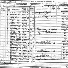 1901 census - only the tail end of the Westbury House entry