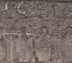 South side. The flat earth once again resting on pillars, whilst God's creatures now include a dog and a rabbit.