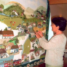 Cathy Clayson putting in the final touches
