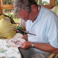 Charles Clayson at work in Mallorca
