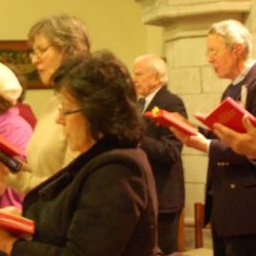 The choir comprised singers from both congregations and sang the Responsorial music as well as hymns chosen because they were familiar to both sides.