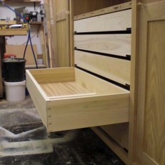 One of the drawers complete with oak front