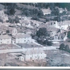 East Meon post war, The Tudor House on the extreme left.
