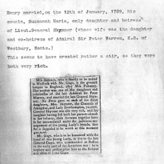 The clippings on this page note the immense wealth of both the Gage and Skynner families.