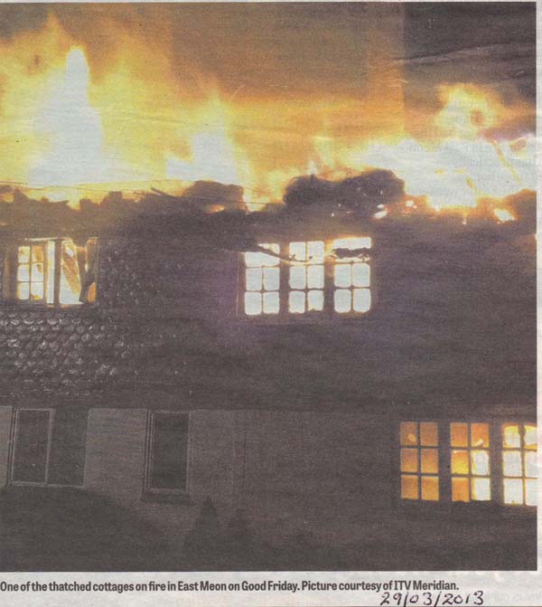 The photograph of the fire which appeared on the front page of the Petersfield Post