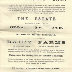 Ramsdean estate general, Dairy Farms &c. Improriate tithe rent change £190.0.1d