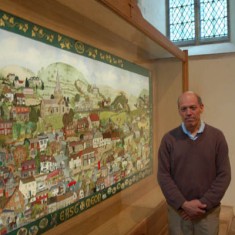 Steve_and_embroidery The Millennium Embroidery with Steve Lamont, who built the frame,