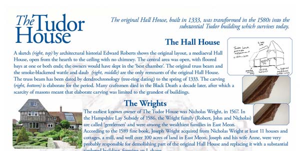 Top section of Tudor House History panel