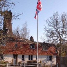 The Union Jack with Brook Cottages behind