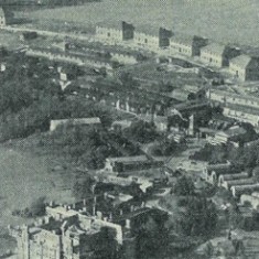 Aerial shot showing naval housing on the southern rim. 