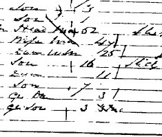 Extract from 1881 East Meon census
