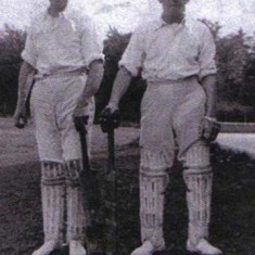 Batsmen, W Blackman on right.