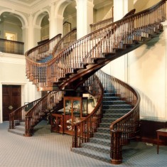 Lady Peel had engaged Hooydonk Brothers to design Leydene; described as ‘Decorative Artists’, they had created elaborate interior schemes for homes of the ‘moneyed classes’. Their most notable contribution was the double-spiral staircase in the spacious entrance hall. 