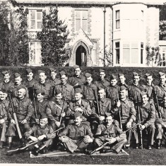 East Meon Home Guard, outside the Vicarage.
