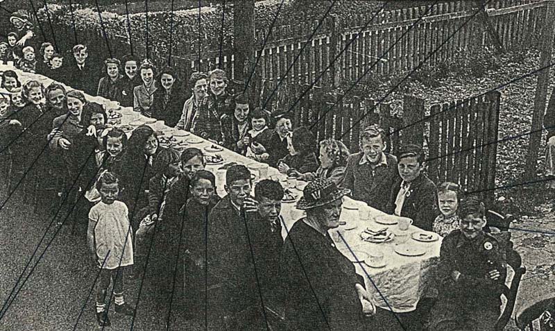 Tea party to celebrate Victory in Europe, by the River Meon, May 1945