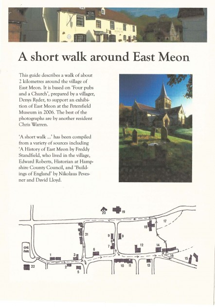 A short walk around East Meon. A guide to the most interesting buildings in East Meon, 2011