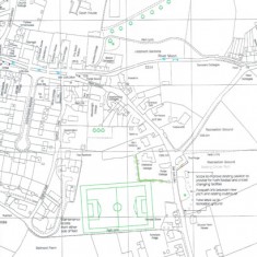 Plan for development of housing on Coombe road and soccer pitch at Belmont Farm