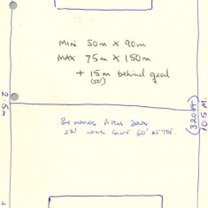 Dimensions of football pitch sketched by Football Club