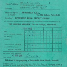 Barnards rate book cover Herbie Goddard's rate book, cover, 1958/9.