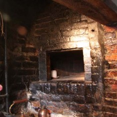 Close-up of bread oven.