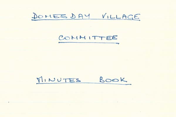 Domesday Year Minutes Book header