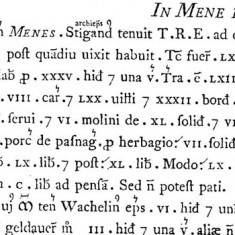 'Mene' entry in Domesday Book.