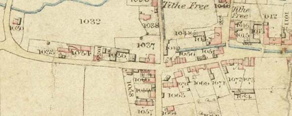 Tithe Map of part of East Meon village.