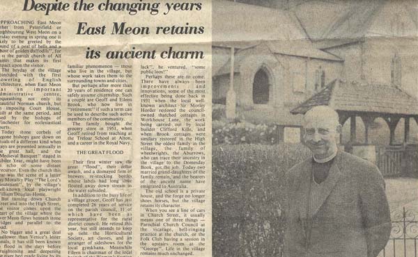 East Meon article Header