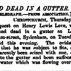 Notice of death of Henry Lewis Love, 1888,  New Zealand Herald Volume XXV Issue 9183, 12 October 1888 page 2