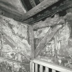 1st floor landing, timber framing down staircse First floor landing, timber framing down staircse