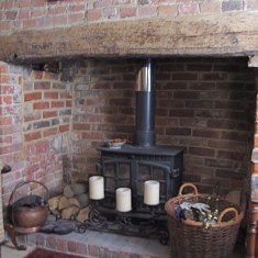 Inglenook fireplace at Vicarage Lodge