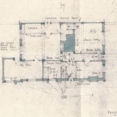 Floor plan ground floor Plan by Brian Tyler showing layout of ground floor before reconstruction