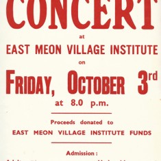 Poster promoting the group's concert supporting the re-building of the Institute, October 1969