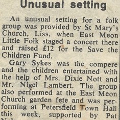 Account of the group's concert in Liss, June 1969