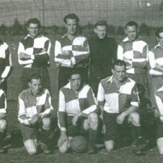 Soccer team, date unknown, G.Newbury, J.Allan, G.Maw, L Andford, J.Brown, front, row, F.Hartlay, R.Watts