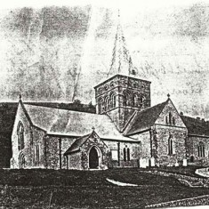 Photocopy of old PC of All Saints, no lych gate