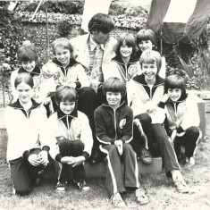 Church Fete, Simon Williams and children in sports kit