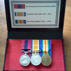 Left to right, Distinguished Conduct Medal, British War Medal, Victory Medal