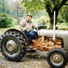 Denys at the wheel of his old Ferguson tractor.