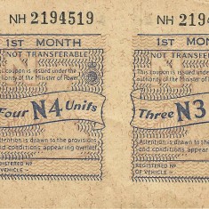 Two motor fuel coupons