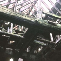 The condition of the roof of the mill when the Ryders acquired it.