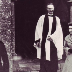 Princess Margaret leaves the church in 1984, accompanied by Rev Smith