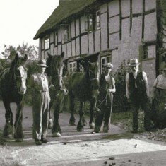 The Cross, with horses, men and woman,
