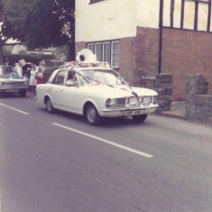 Goddard's white car - there was also a red one, completing the patriotic colours.