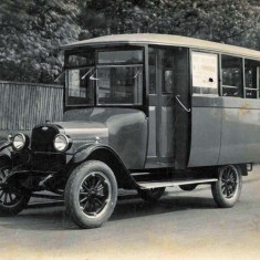 One of the two busses built on a Model T chassis, in which Albert Mullard  operated a service to Petersfield in the 1920s and 30s.