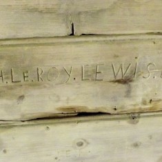 Inscription uncovered on Shepherd's Hut 'Le Roy Lewis Esq' - the owner of Westbury 