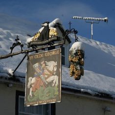 George sign in snow, Jan 2010