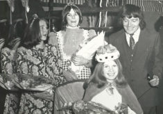 John Sparrow with the Village Hall Queen