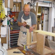 Steve cutting dovetails